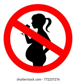 No alcohol and pregnancy vector sign illustration isolated on white background