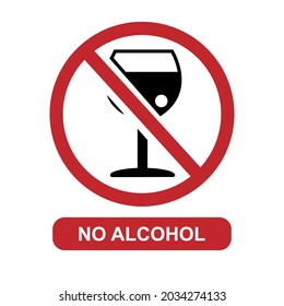 No alcohol. The alcohol is prohibited sign. Vector illustration for stickers and stickers. Flat style.
