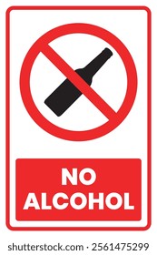 No Alcohol Prohibited Sign Vector