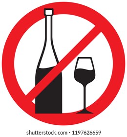 no alcohol, prohibition icon (wine forbidden)