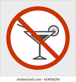 no alcohol, prohibitory sign. editable vector image