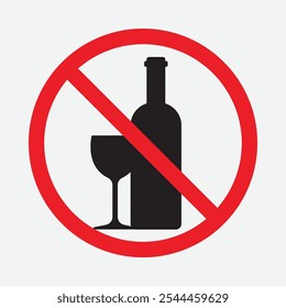 Kein Alkohol rot Prohibition Vektorgrafik