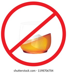 no alcohol, road symbol sign and traffic symbol design concept, vector illustration.