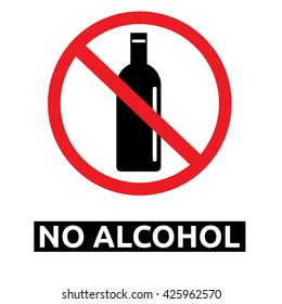 No Alcohol Sign Sticker Inscription Vector Stock Vector (Royalty Free ...