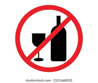 No alcohol sign , alchohol prohibited, no drink