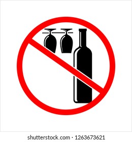 No Alcohol Sign Design Vector Art Illustration