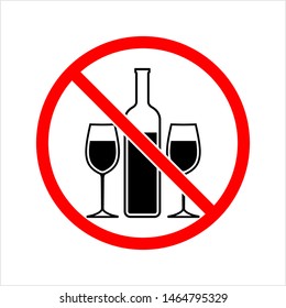 No Alcohol Sign Design Vector Art Illustration