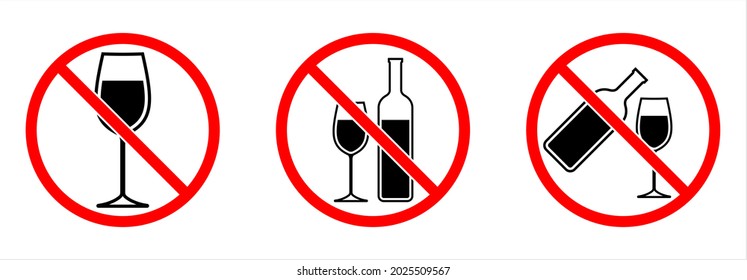 No Alcohol Sign Design Vector Art Illustration