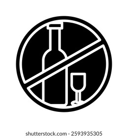 No alcohol sign icon on white background