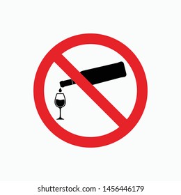 no alcohol sign icon vector