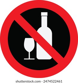 Vector de icono de no alcohol