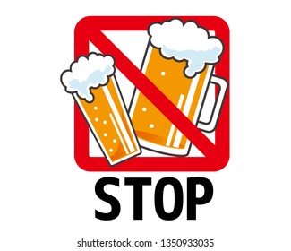 No Alcohol sign illustration.