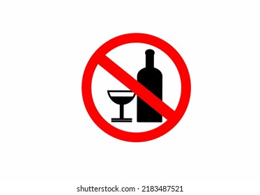 no alcohol sign isolated on white background