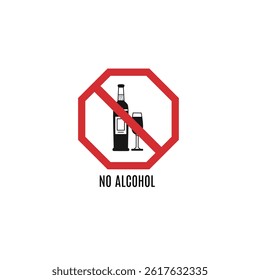No alcohol sign isolated on white background.