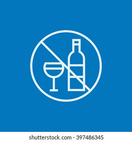 No Alcohol Sign Line Icon.