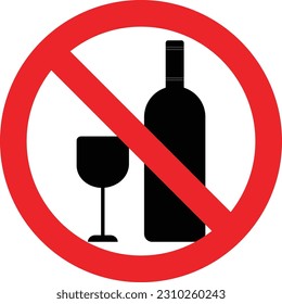 no alcohol sign, alcohol not allowed sign