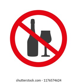 No Alcohol Sign On White Background Stock Vector (Royalty Free ...