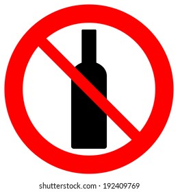 No alcohol sign on white background.