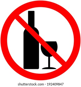 No alcohol sign on white background.