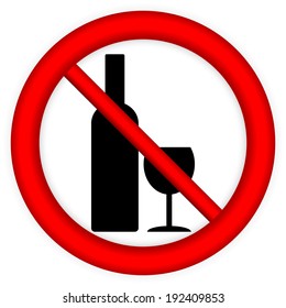 No alcohol sign on white background.