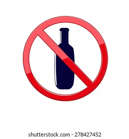 No alcohol sign on white background. Vector illustration