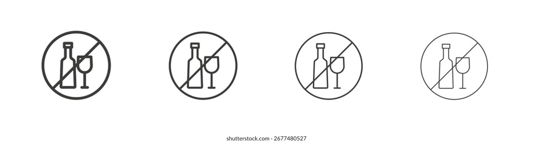 No hay paquete de letreros de Vector. Iconos planos de glifos de alcohol