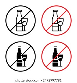 No Alcohol Sign for Public Safety, Health Regulations, and Substance Control