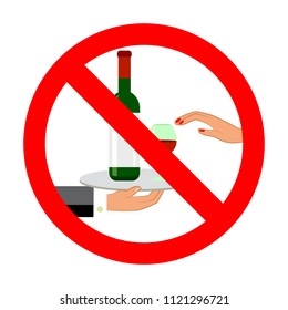 No alcohol sign red circle vector illustration