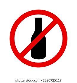 No alcohol sign related vector thin line icon color editable