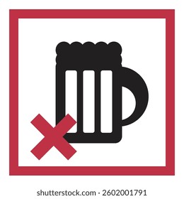 No alcohol sign set in flat design for public warning sign or design elements