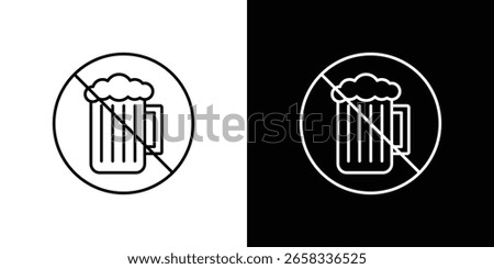No alcohol sign Simple Set. Vector icons for graphic design template.