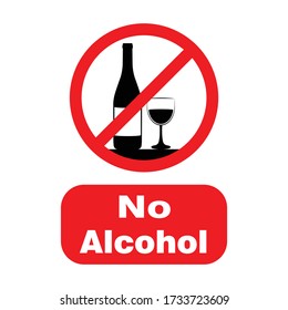 No alcohol, sign or symbol . Vector design isolated on white background. Restriction sign collection.