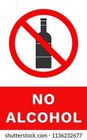 NO ALCOHOL sign. Vector.