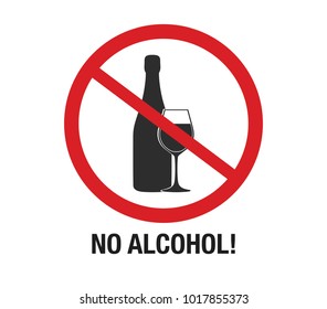 No alcohol sign vector.  Alcohol abandoned sign vector. 