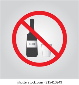 No alcohol sign. vector EPS 10