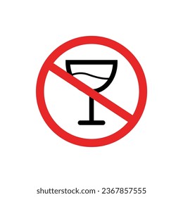 sin vector de signos de alcohol, plano sin signo de alcohol.