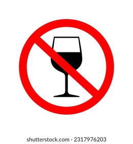 No hay señal de alcohol. Icono del vector sobre fondo blanco.