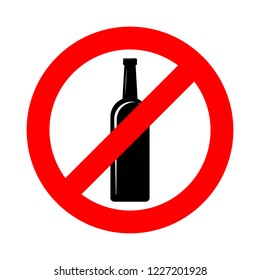 No alcohol sign. Vector illustration. Prohibition sign for alcohol. No alcohol drink sign