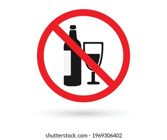 No Alcohol Sign Vector Illustration. EPS 10