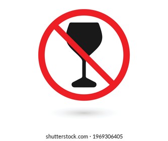 No Alcohol Sign Vector Illustration. EPS 10