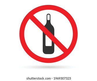 No Alcohol Sign Vector Illustration. EPS 10