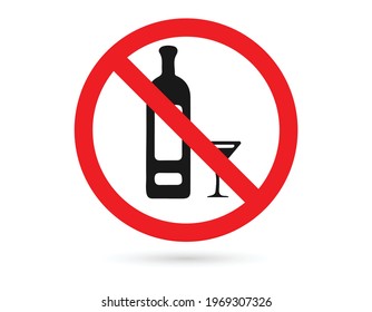 No Alcohol Sign Vector Illustration. EPS 10