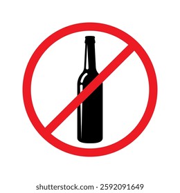 No Alcohol Sign. Vector Illustration.