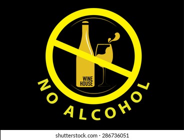 No alcohol sign. Vector Illustration