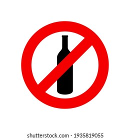 Ningún vector de signos de alcohol aislado en blanco