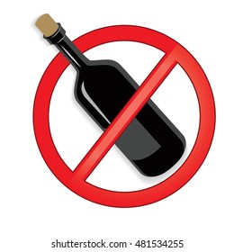 No alcohol sign vector on white background.