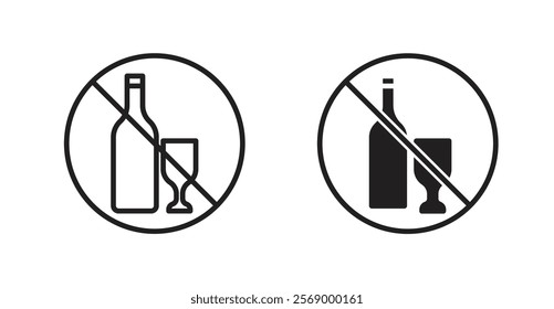 No alcohol sign vector set vector graphics designs