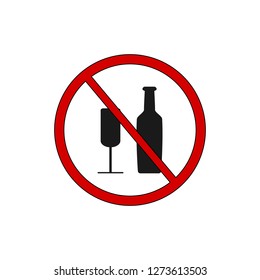 No alcohol sign. Vector symbol