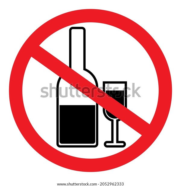 No Alcohol Sign Warning Icon Health Stock Vector (Royalty Free ...