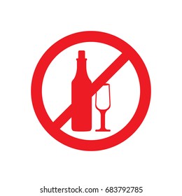 No alcohol sign. Warning sign isolated on white background